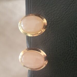 ROSE QUARTZ Vintage Clip On Earrings